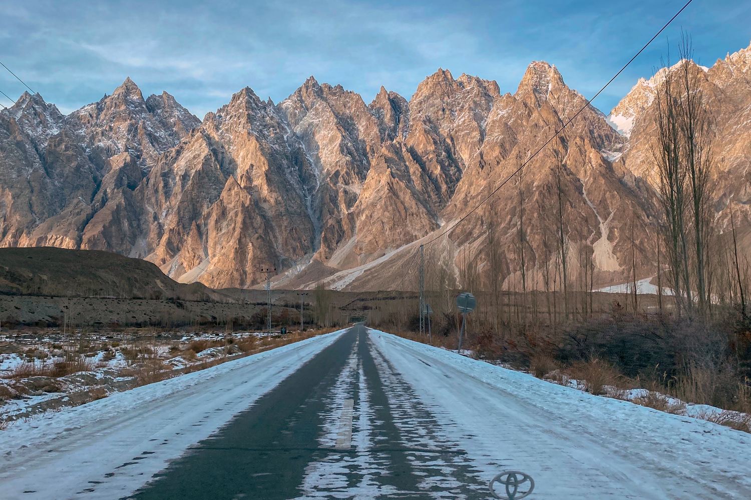 Mountain road in the Hunza Valley, Pakistan